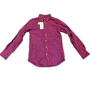 NWT Class/Club Boy’s Plaid Red Blue Button Up 14/16